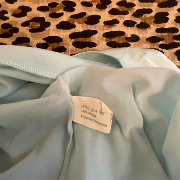 Gossard Artemis Blue Double Layer Full length Gown with Satin Floral Neckline L - Picture 13 of 13